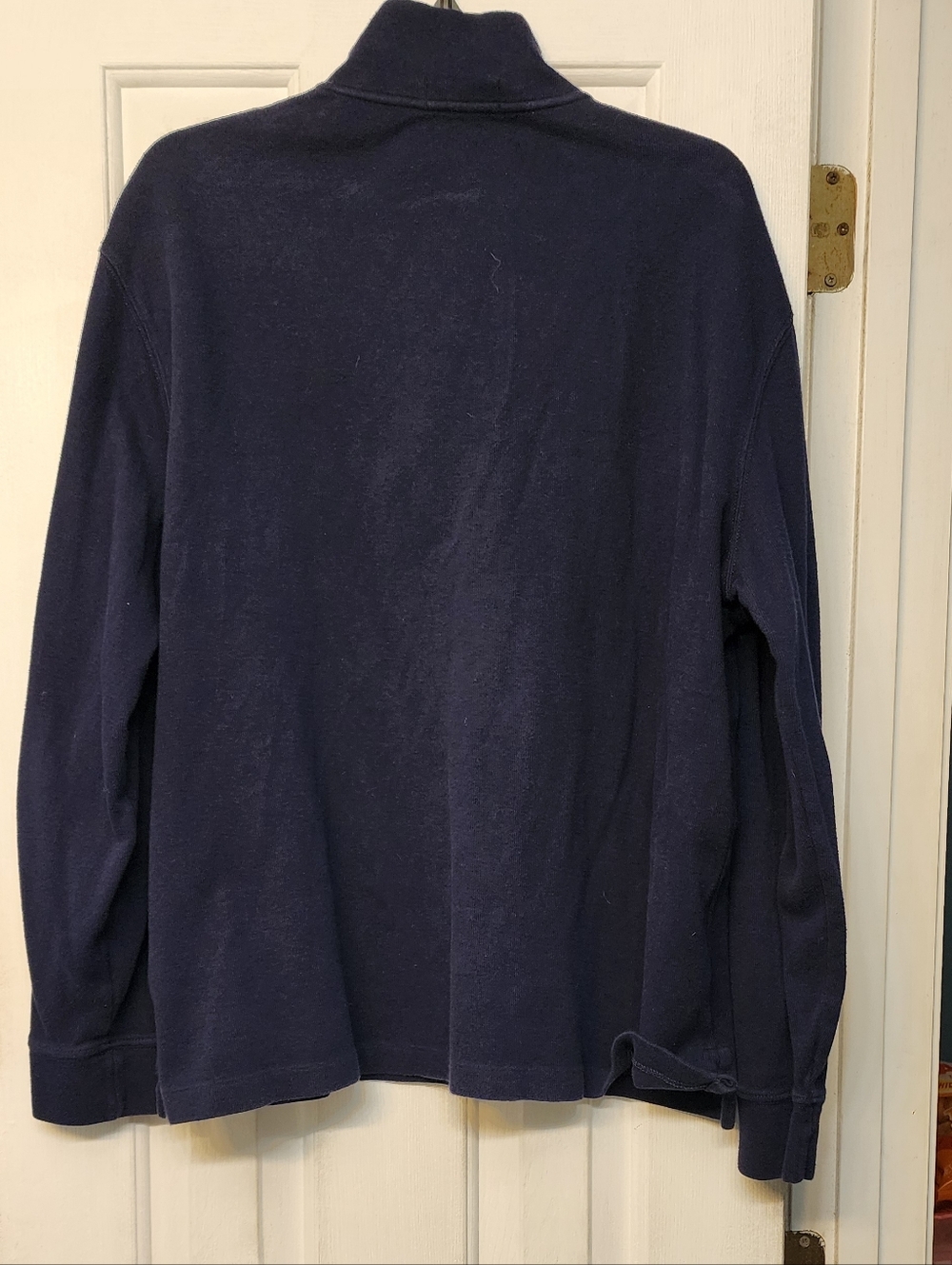 Polo Ralph Lauren Navy 1/4 Zip Pullover Sweater XL Men Cotton Blue Pony Logo - Picture 3 of 4
